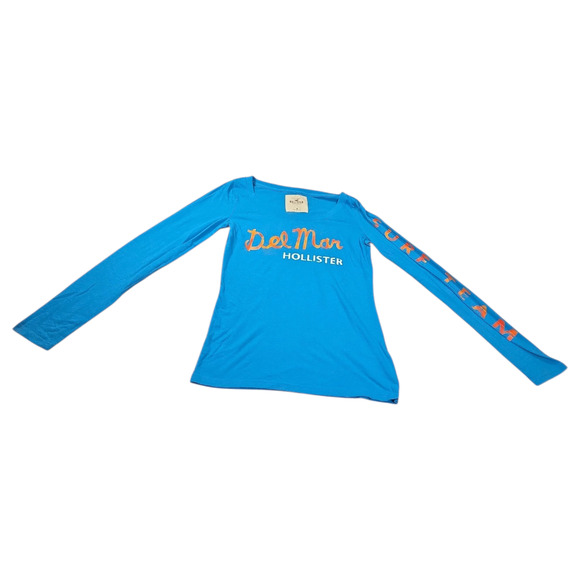 Hollister Co Wom Sz Medium Del Mar Surf Team Y2K 2000s Long Sleeve Top Teen EUC - Picture 2 of 9